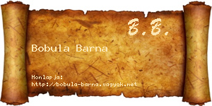 Bobula Barna névjegykártya