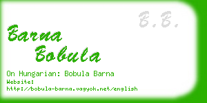 barna bobula business card